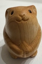 Cute Little Handcarved Wooden Dormouse Figurine Ornament
