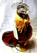 Villa Bacci Glass Rooster Shaped Bottle Infused Red Peppers Kitchen Decor SEALED