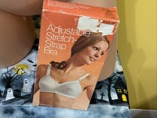 NEW Vintage Jc Penney Adjustable Stretch-Strap Bra White Size 40C
