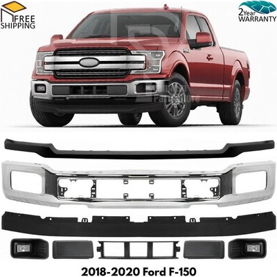 Front Bumper Chrome & Lower Valance Kit For 2018-2020 Ford F-150 Truck