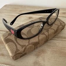 Monturas de gafas negras Coach Bernadette S52AF para mujer gafas Rx con estuche 140 mm
