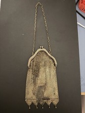 Vintage Victorian Era Mesh Metal 7 Purse With Strap