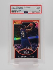 LEBRON JAMES 2007-08 BOWMAN CHROME REFRACTOR /299 #23 CAVALIERS PSA 9 Q2167