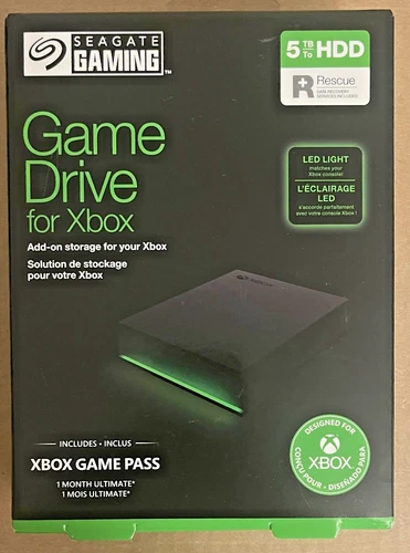 New Seagate 5TB Portable Game Drive for Xbox, External, Black STKX5000403