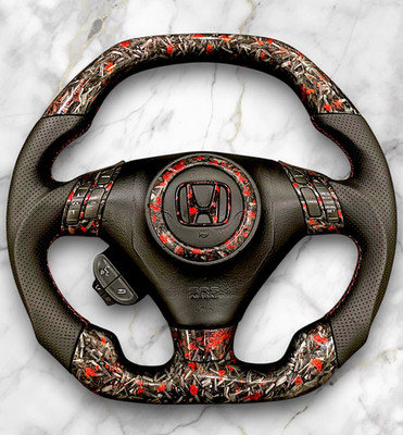 honda Accord CL9 CL7/Acura TSX 2003-2008 Red Forged Carbon Fiber Steering Wheel.