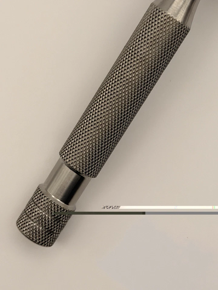 Above The Tie S1 Slant Razor - Machined Finish Titanium - Image 4 of 4