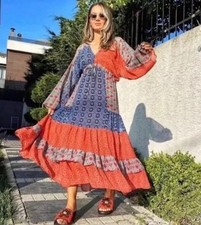 ZARA WOMAN SS23 PRINTED MIDI DRESS MULTICOLORED | 5598/054_ Size XS NEW