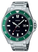 Casio Edelstahl Schwarz Zifferblatt Japan Mov't Quarz MDV-107D-3 200M Herrenuhr