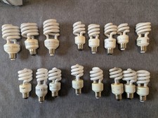 LOT of 19 CFL Light Bulbs - HUGE Assortment of 3 Types of Bulbs - Lightly Used