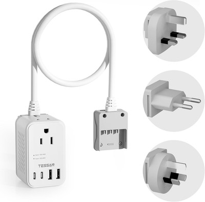 220 to 110 Voltage Converter US to Europe, International Travel Power Adapter wi