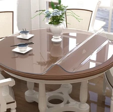 Dia. 60 Inch Clear round Table Cover, 2MM Thick round Plastic Table Protector.