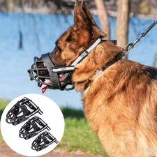 Pet Dog Basket Muzzle Mouth Cover Mesh Cage NoBarking Biting Chewing Black S~XXL