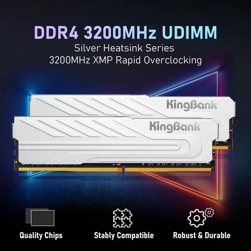 Kingbank 32GB 2x 16GB PC4 DDR4 3200 MHz DIMM 260-Pin 2Rx8 Memory RAM - Image 4 of 4
