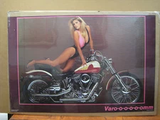  Vint Poster Harley-Davidson Varo-o-o-omm motorcycle car garage man cave 11877