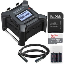 Zoom F3 2-In / 2-Track Portable Field Recorder with 128GB microSDXC Card Bundle