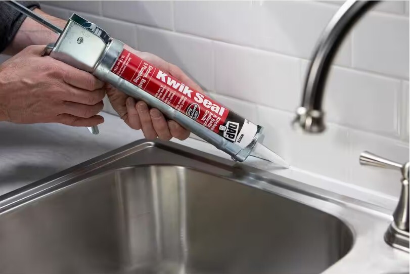 DAP Kwik Seal Kitchen and Bath Adhesive Caulk, White - 10.1 oz.
