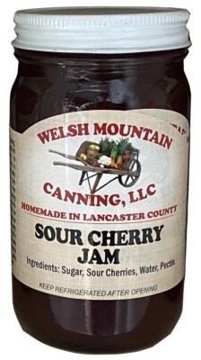 SOUR CHERRY JAM - 100% All Natural Preserves Amish Homemade Fresh Fruit Spread