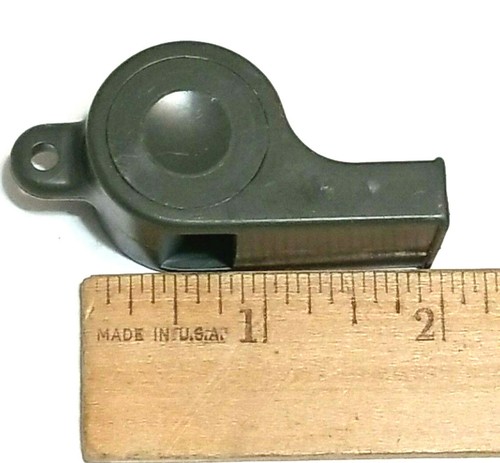 USGI 1971 Vietnam Era OD Green Plastic Whistle Survival M.P. Drill Instructors - Picture 3 of 5