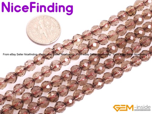 AAA Natural Faceted Brown Smoky Quartz Loose Stone Beads For Jewelry Making 15" - Picture 16 of 47