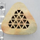Triangular Carved Stone Lidded Trinket Box Geometric Inscense Multicolor 