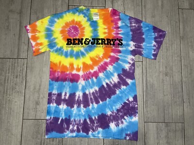 Gildan Ultra Cotton Ben & Jerry's Ice Cream Tie Dye T-shirt Hippie Mes Small