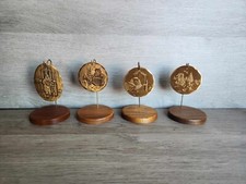 Vtg Wendell August Forge 2002 Santa Workshop Bronze Ornaments Lot Of 4 W Boxes