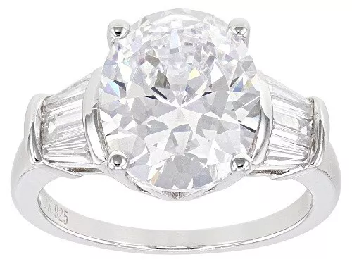 BELLA LUCE 7.95CTW WHITE DIAMOND SIMULANT PLATINUM OVER STERLING
