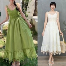 Women's Long Boho Dress Tassels Casual Slip Dress Sundress Beach V-Neck Summer