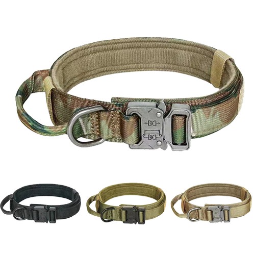 Heavy Duty Tactical Military Dog Training Collar Adjustable Metal Buckle M L XL - Picture 2 of 23