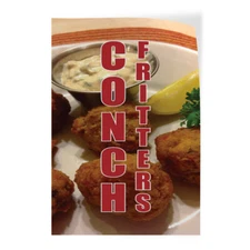Door Decals Vertical Vinyl Stickers Multiple Sizes Conch Frites Food and Drink