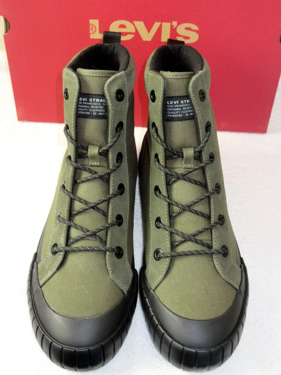 Levi\'s La Paz High Top Round Toe Utility Casual Boots Olive Green Black Men 13 Levi main image 4