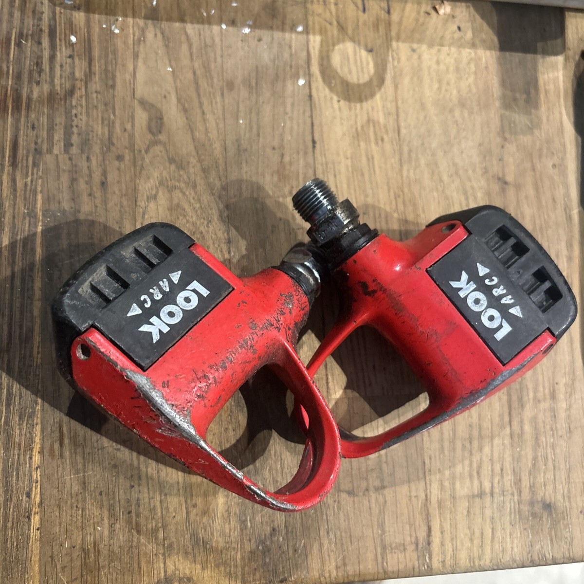 Pédales Vélos Route Vintage LOOK Carbo Pro ARC - Rouges 9/16 - Années 80 - Eroica