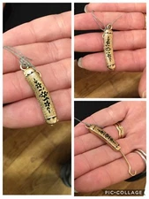  ANTIQUE 14K & EPERGINE ENAMEL RETRACTABLE BUTTON HOOK FOR CHATELAINE / FOB!