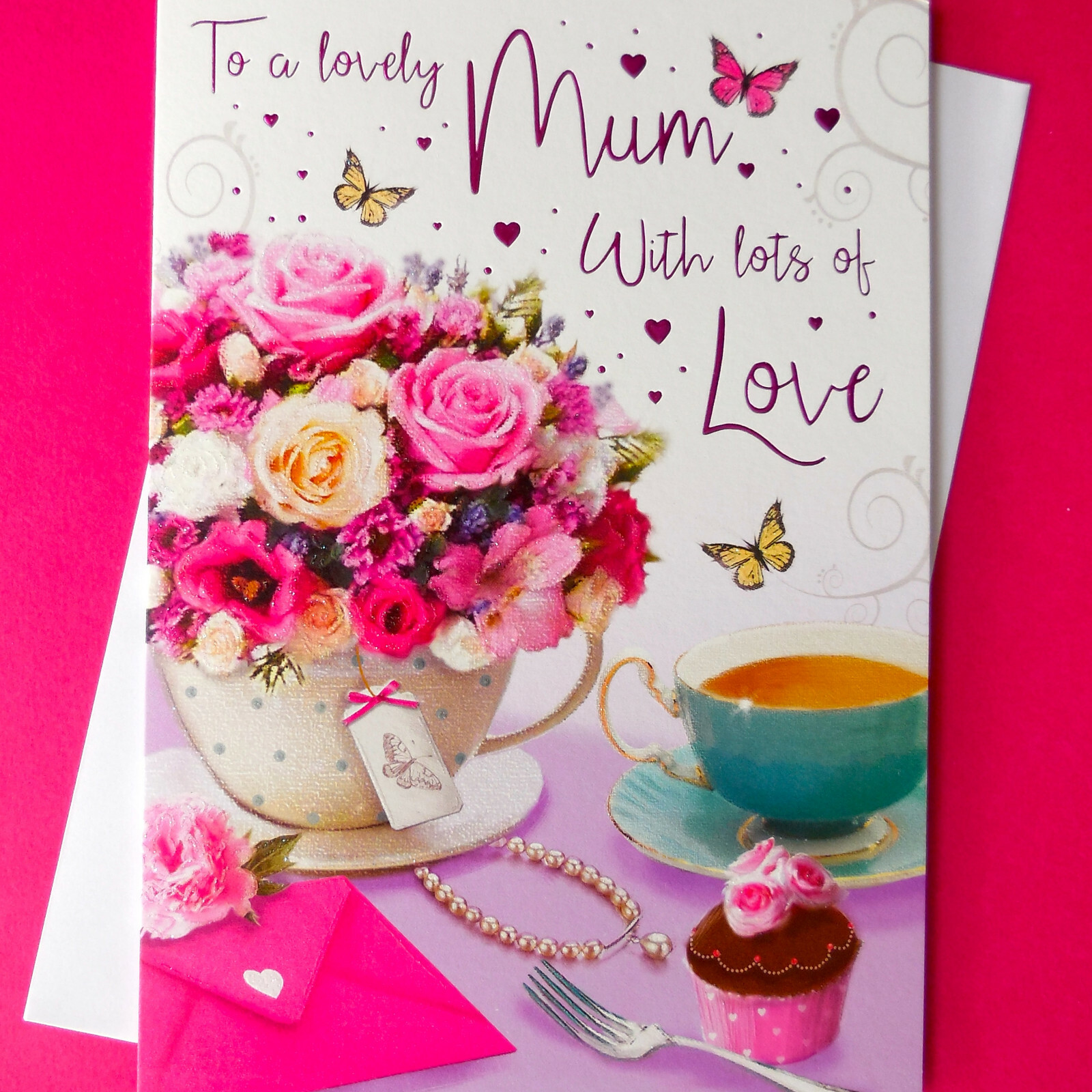 MUM Birthday Card Flowers With Love Special Lovely Nice Verse Large 9"" x 6.25""