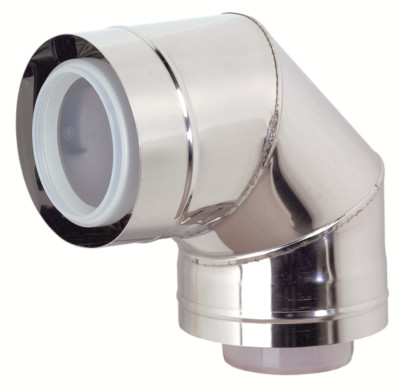Rolux Außenwandsystem Bogen 87° Conc 60/100 PP/Inox Ubbink