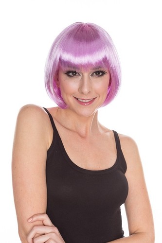 Halloween Sexy Short Bob Style Cosplay Wig Lilac Purple Straight Costume H0002LC - Afbeelding 2 van 3