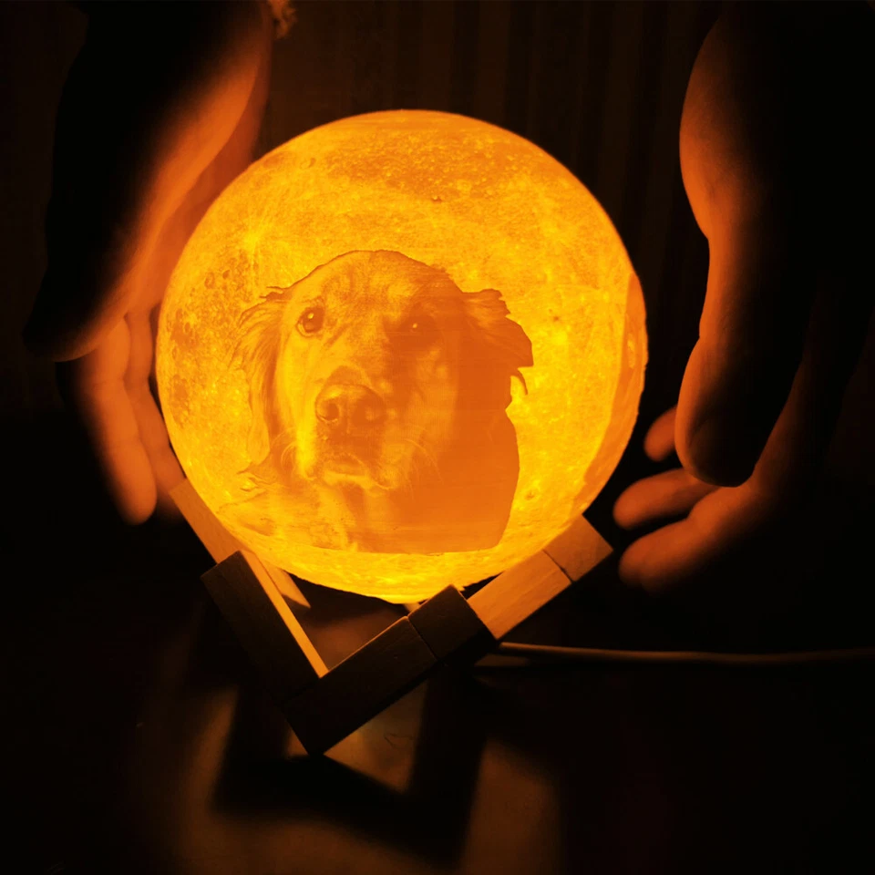 3D Custom Moon Lamp Mother Day Gift Night light Personalized Gift Bluetooth LED - image 4 of 4