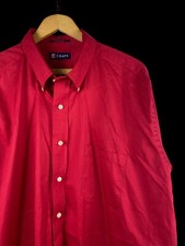 Chaps Ralph Lauren Shirt Size XL Mens 17 / 17 1/2 Red Button Down Wrinkle Free