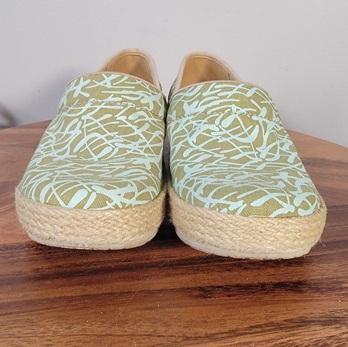 Dansko Victoria Canvas Green Espadrilles Clogs Comfy Work Shoes Size 38 Fabric - Picture 4 of 16
