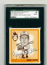 SGC Certified  Jerry Witte - Autographed Post Card -St Louis Browns  Slabbed