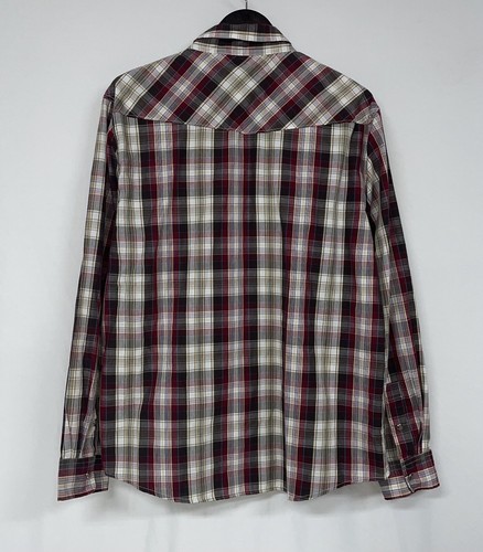 Levi’s Strauss & Co Plaid Western Long Sleeve Shirt Snap Buttons Men’s XL - Picture 3 of 11