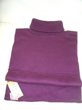 LADIES TURTLENECK DICKIE-- Purple -Acrylic--Ribbed-English Village Label-Vintage