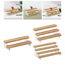 Wood Display Stand Acrylic Display Riser Shelf Jewelry Perfume Organizer