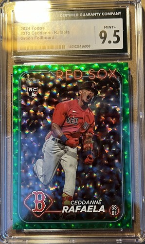 2024 Topps Ceddanne Rafaela Rookie Green Foil #/499 Red Sox RC #313 CGC 9.5