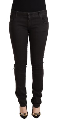 BRIAN DALES Jeans Black Cotton Low Waist Slim Fit Denim Trousers s. W32 RRP $300