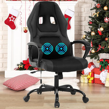 PC Gaming Chair Massage Ergonomic Desk Chair Adjustable PU Leather Racing Chair