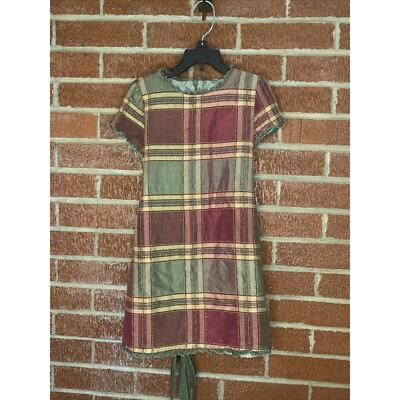 Trish Scully Girls Silk Dress Plaid Fall Size