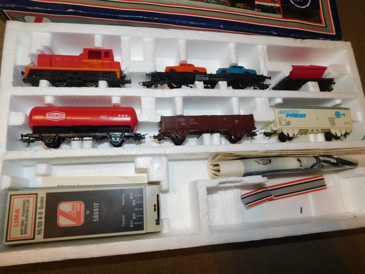 LIMA 1/87 HO DB 332 256-7 LOCOMOTIVE RIV 042 9 032 FLAT CAR