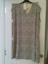 JDY BROWN AND CREAM FINE ANIMAL PRINT DRESS - SIZE 18 - NEW WITHOUT TAGS