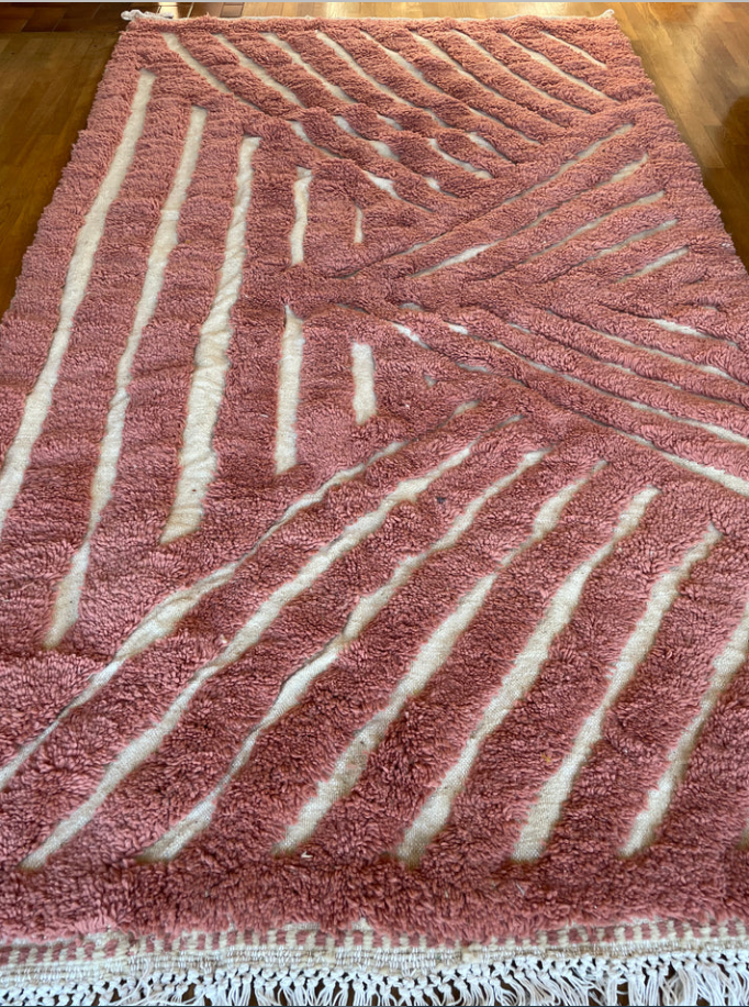 8' x 10', 9’ x 12’, 10'x14' Handmade Wool Arts & Crafts Area Rug Pink, White - Picture 9 of 15
